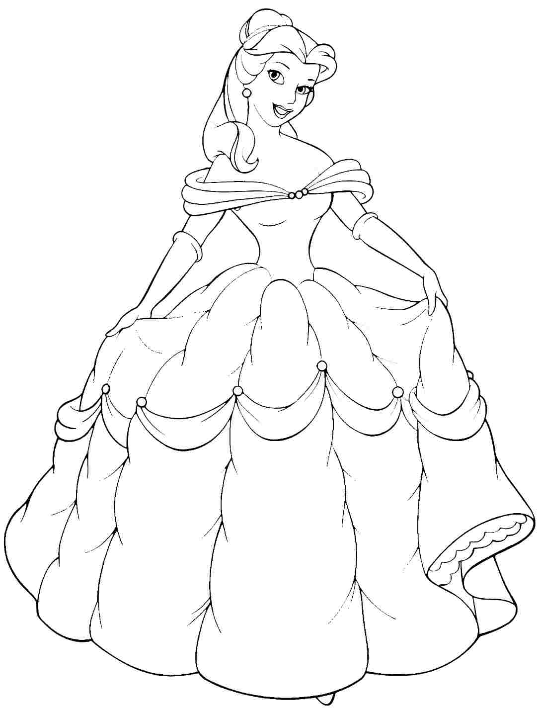 Free printable belle coloring pages for kids