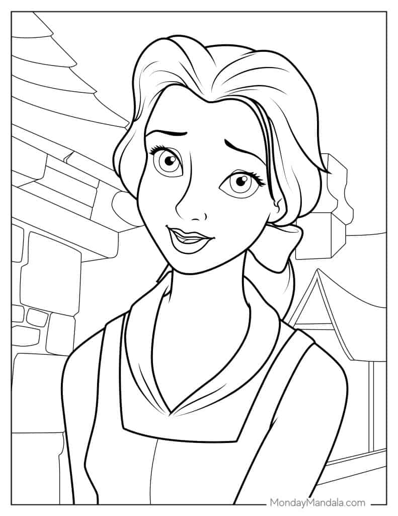 Belle coloring pages free pdf printables