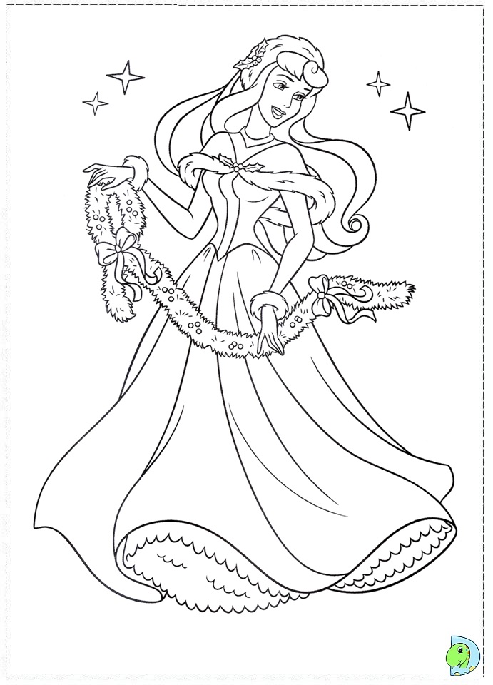 Christmas disney princess coloring page