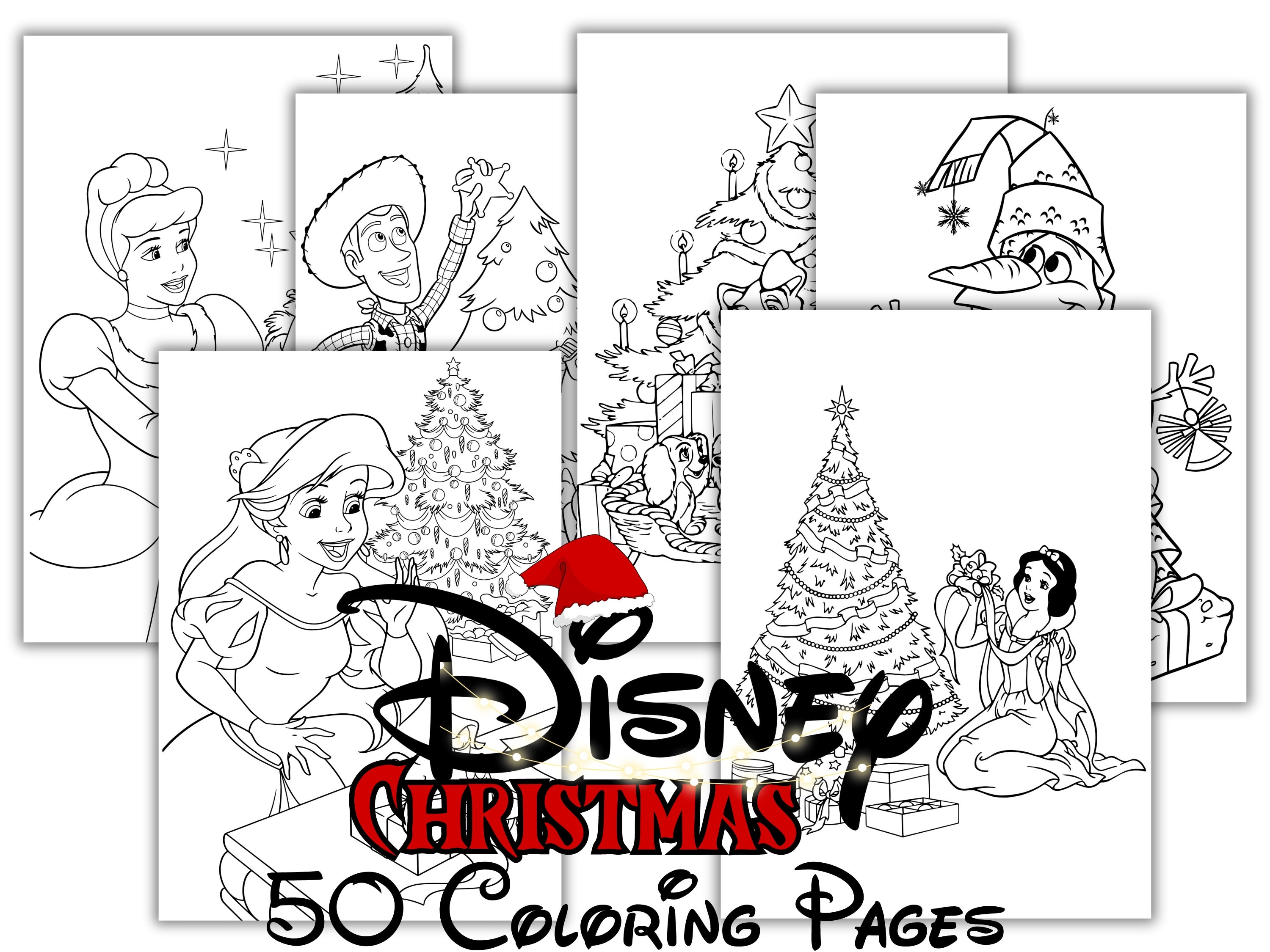 Princess christmas coloring pages various christmas cartoon cliparts coloring book mickey mouse and friends sublimation christmas coloring