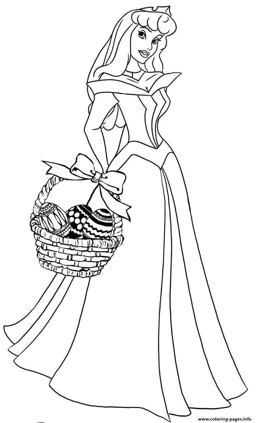 Cinderella princess easter coloring page printable