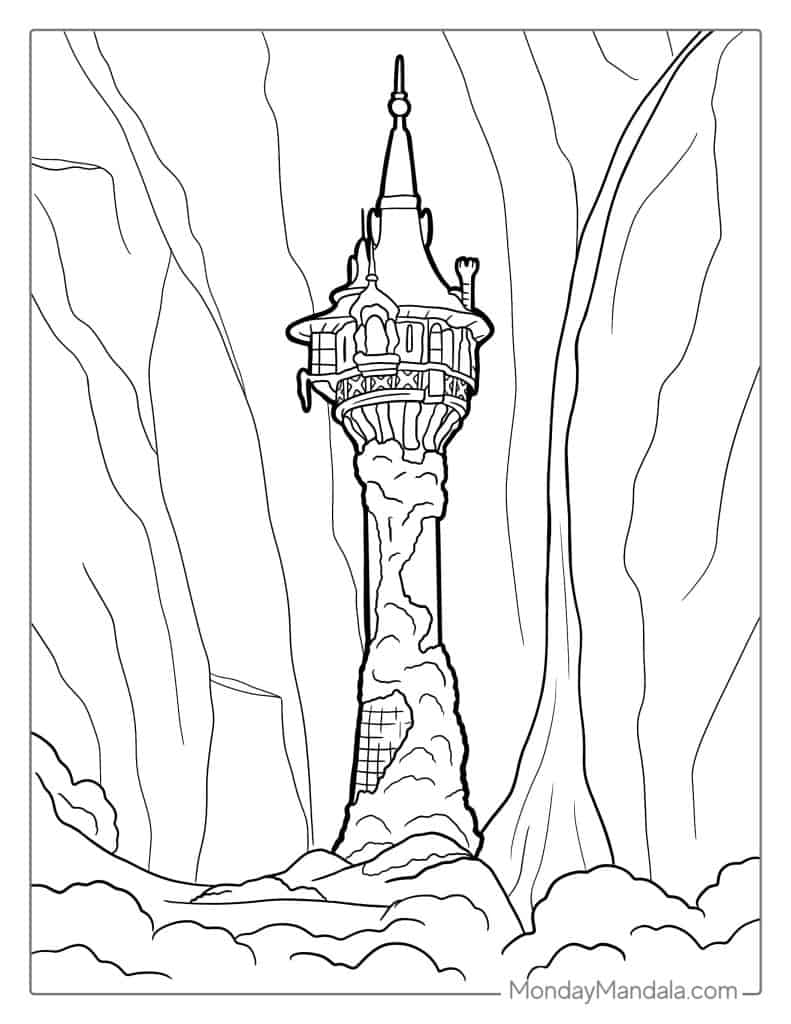 Tangled coloring pages free pdf printables