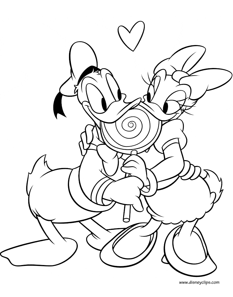 Disney valentines day coloring pages