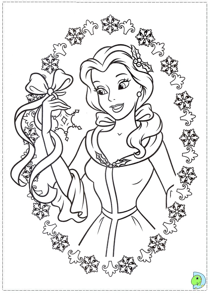 Christmas disney princess coloring page