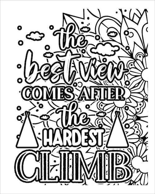 Premium vector motivational quotes coloring page