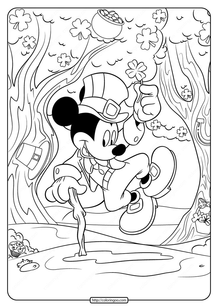 Mickey mouse st patricks day coloring page mickey coloring pages mickey mouse coloring pages free disney coloring pages