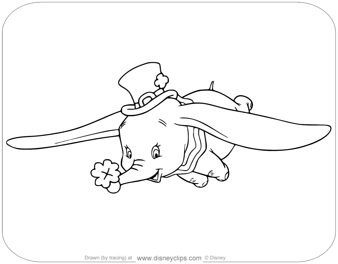 Coloring page of dumbo for saint