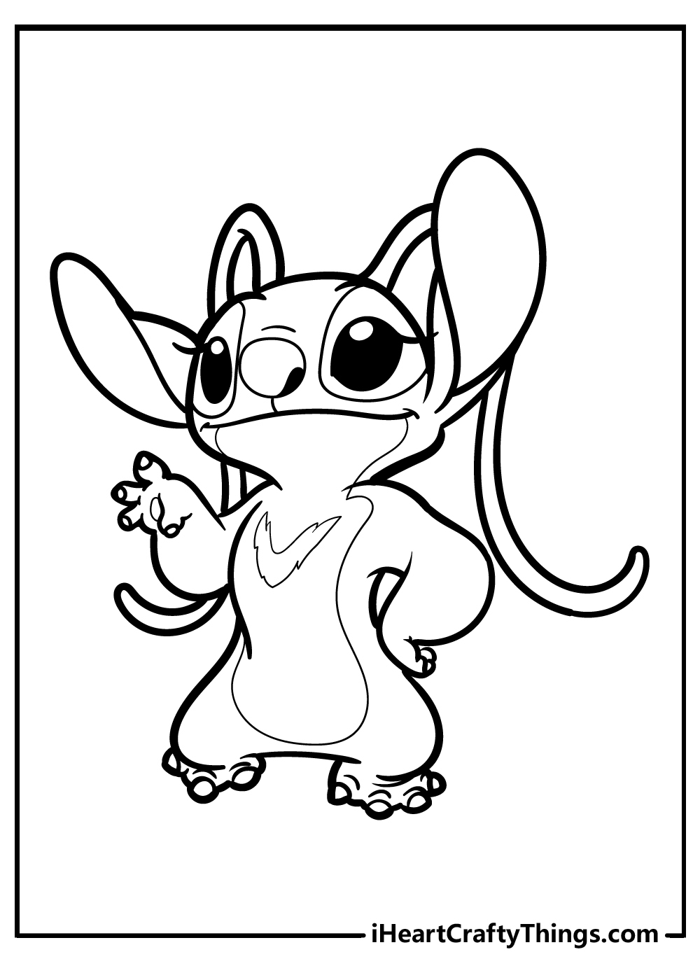 Stitch and angel printable coloring pages