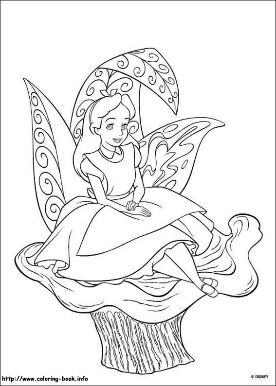 Alice in wonderland coloring picture