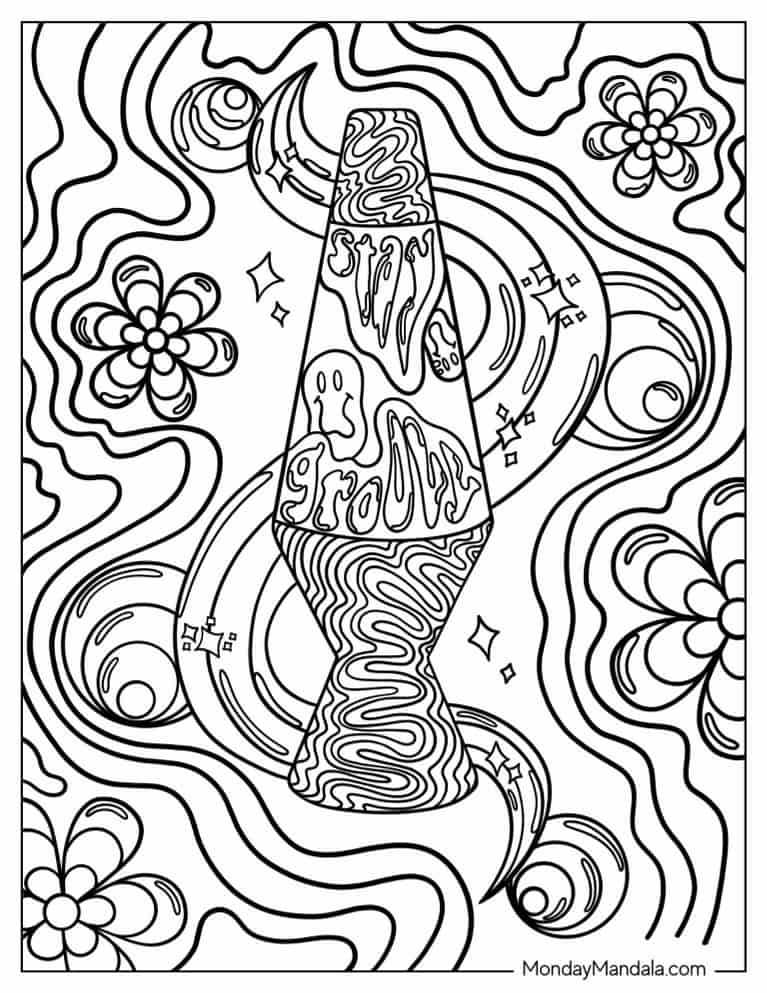 Trippy coloring pages free pdf printables