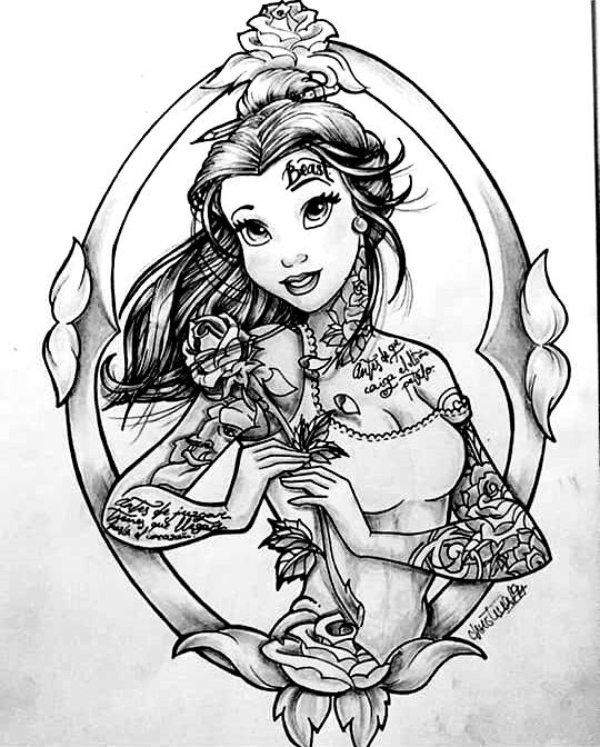 Pin by verspultesprinzesschen on ââdisney punk beauty the beastââ dark disney tattoo disney princess tattoo disney princess coloring pages