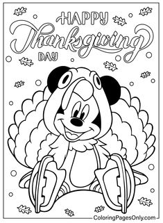 Disney thanksgiving coloring pages on