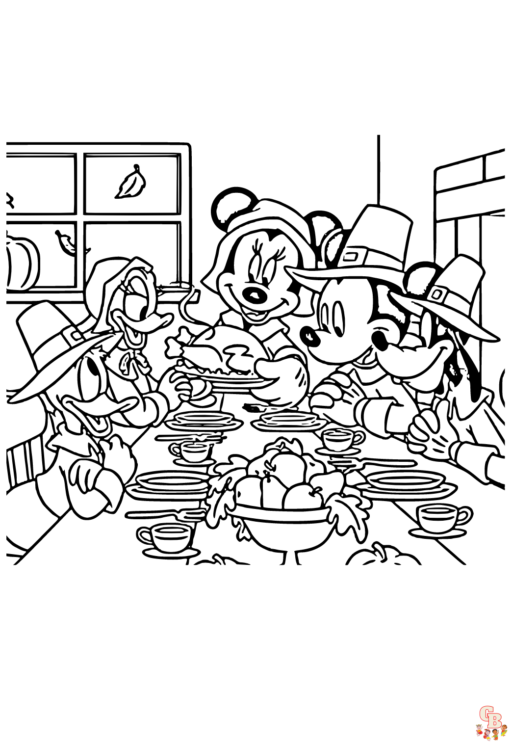 Get into the thanksgiving spirit with disney coloring pages