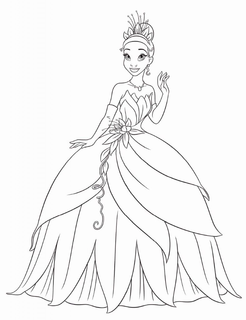 Free printable princess tiana coloring pages for kids desenhos para colorir princesas cores disney disney princesa tiana