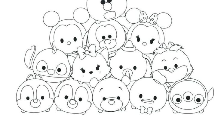 Cute tsum tsum coloring pages pdf