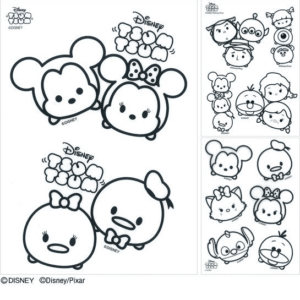 Tsum tsum coloring pages printable for free download