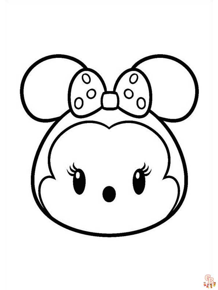 Tsum tsum coloring pages printable for kids