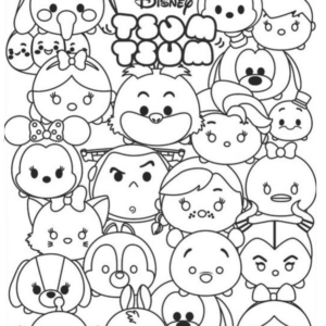 Tsum tsum coloring pages printable for free download