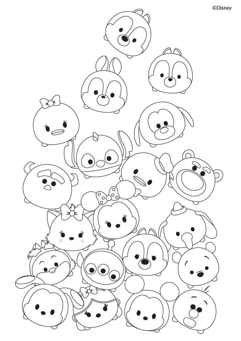 Cute tsum tsum coloring pages pdf