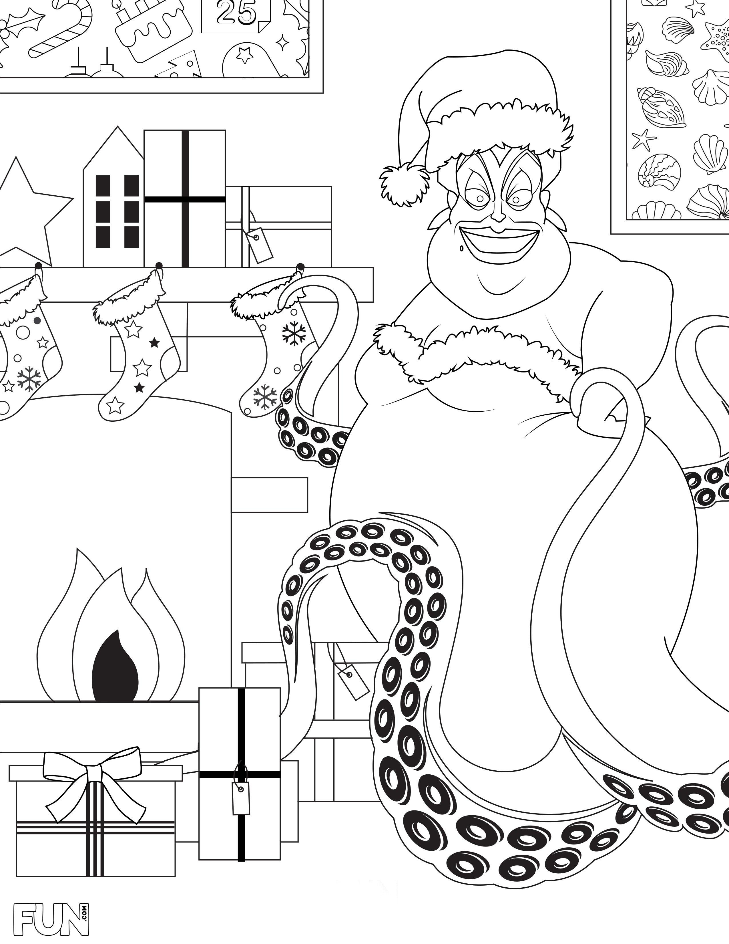 Disney villains christmas coloring pages printables