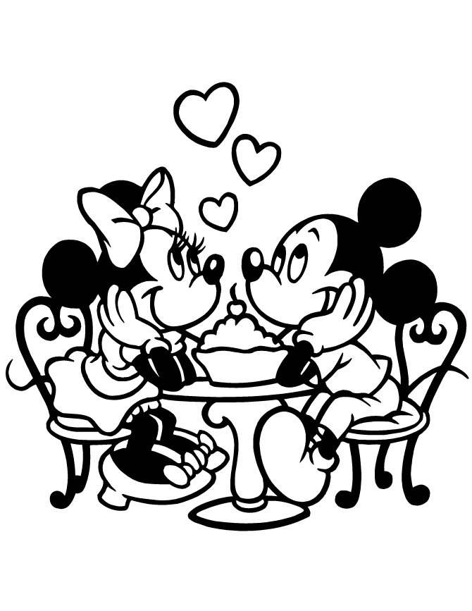 Valentines disney coloring pages