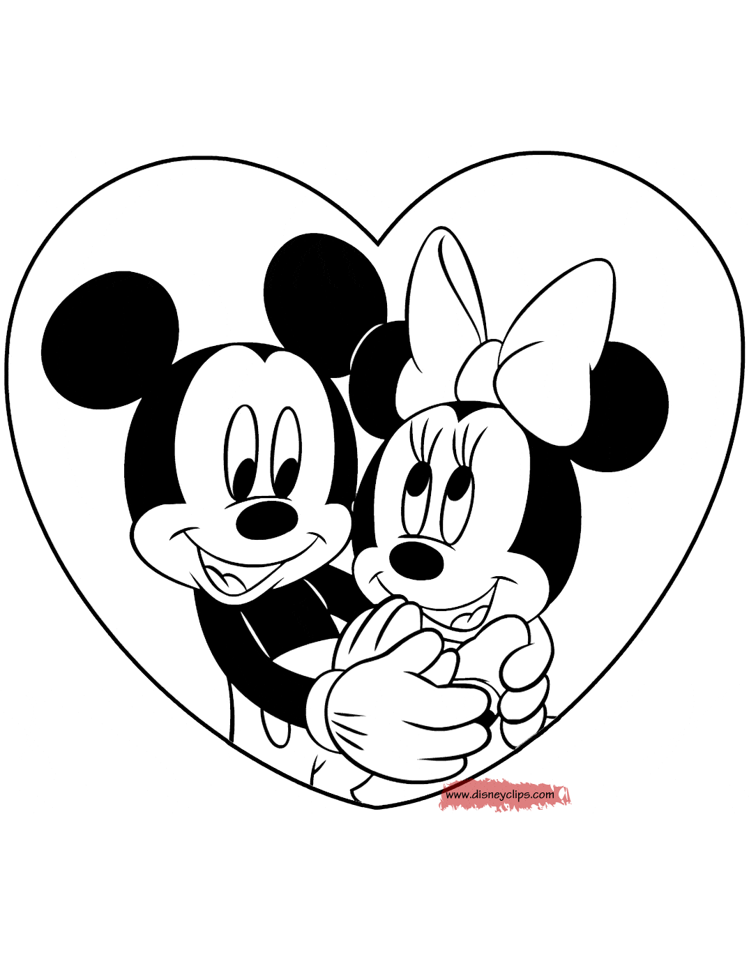 Disney valentines day coloring pages