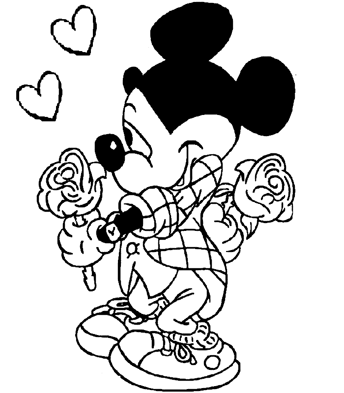 Valentines disney coloring pages