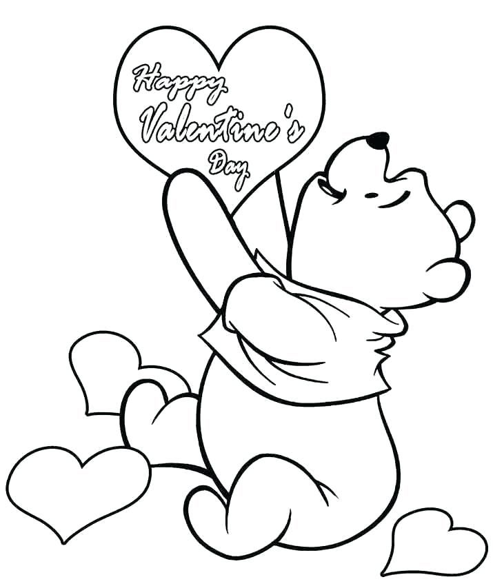 Valentines disney coloring pages