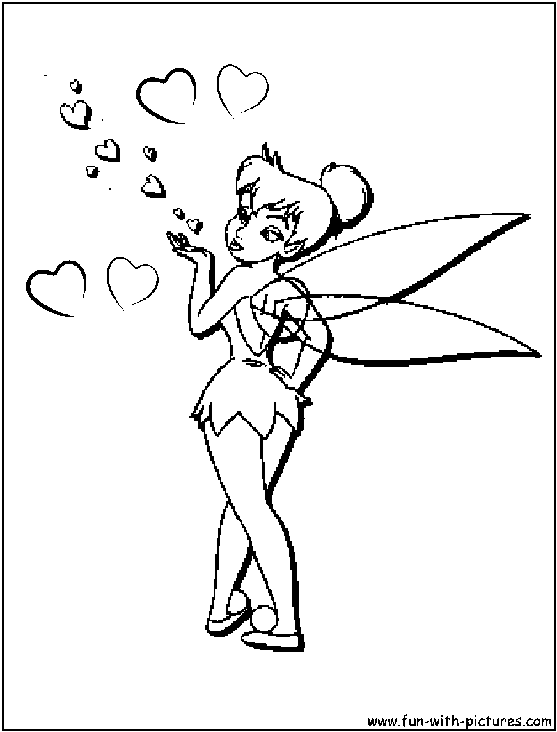 Tinkerbell valentine coloring page