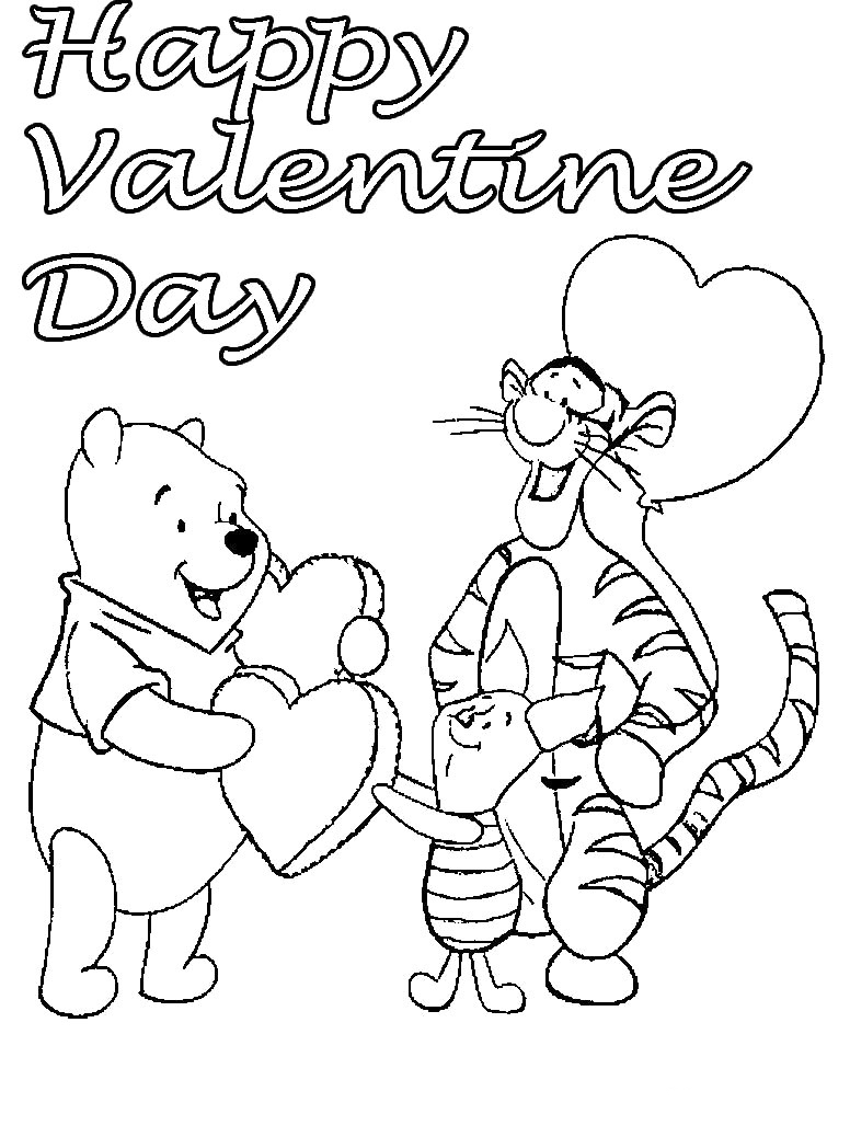 Valentines disney coloring pages