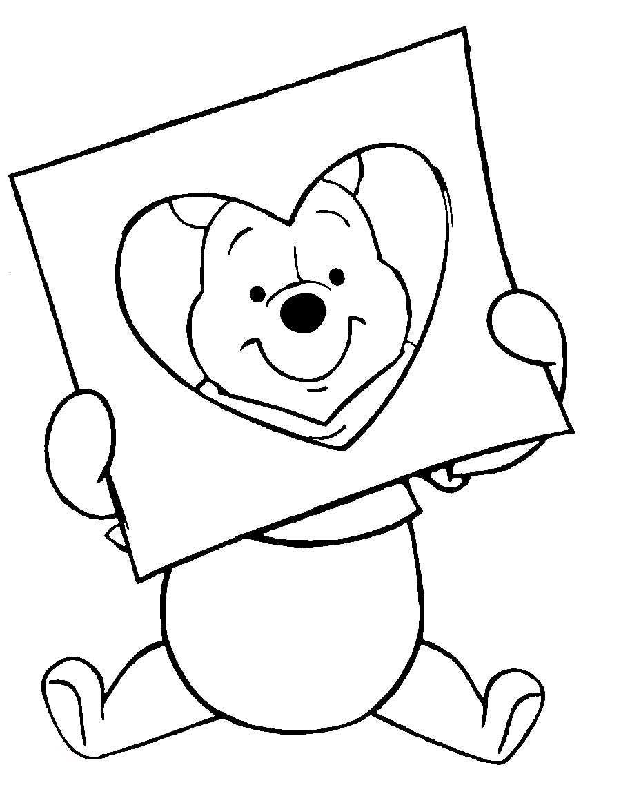 Valentines disney coloring pages