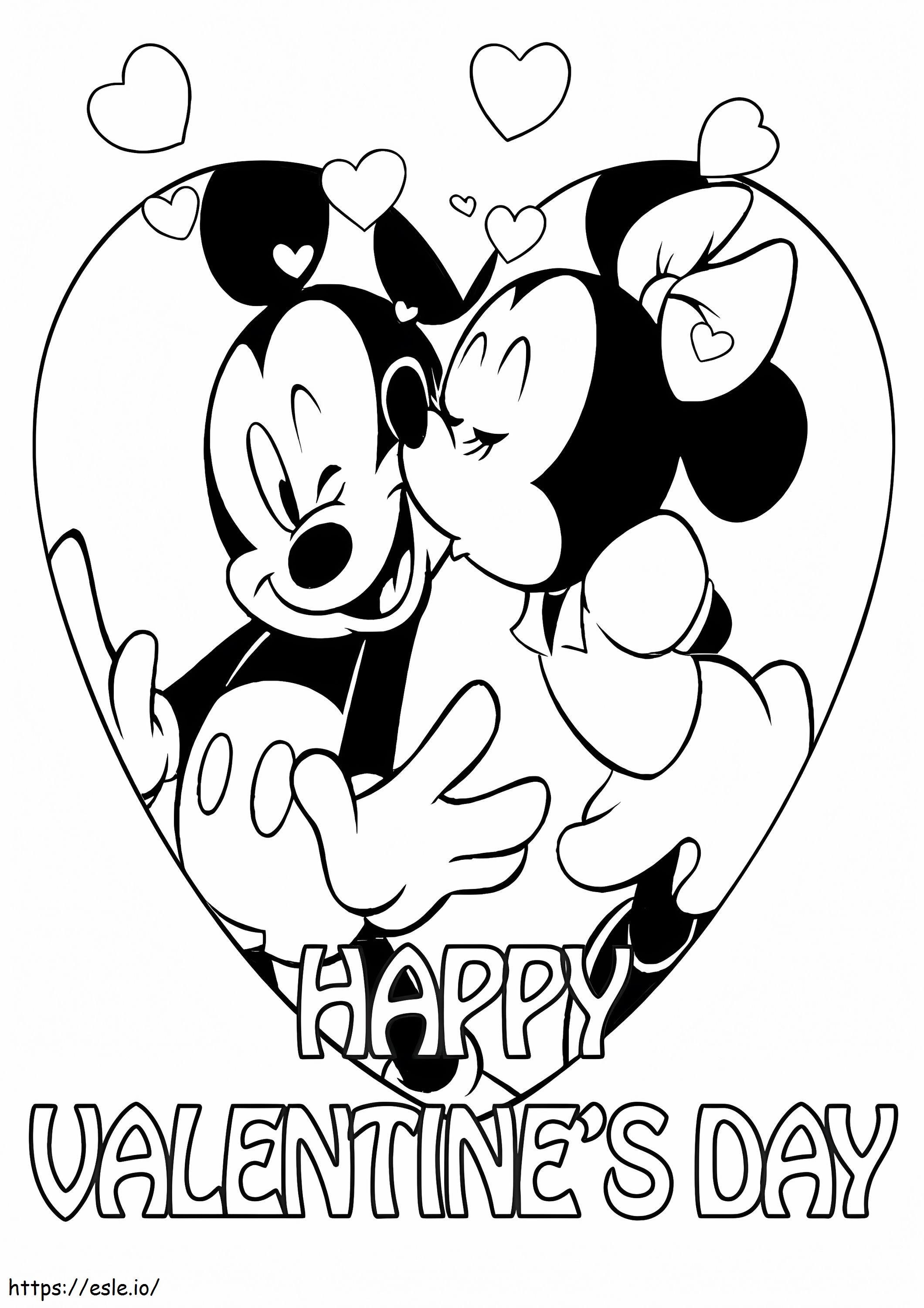 Disney valentine printable coloring page