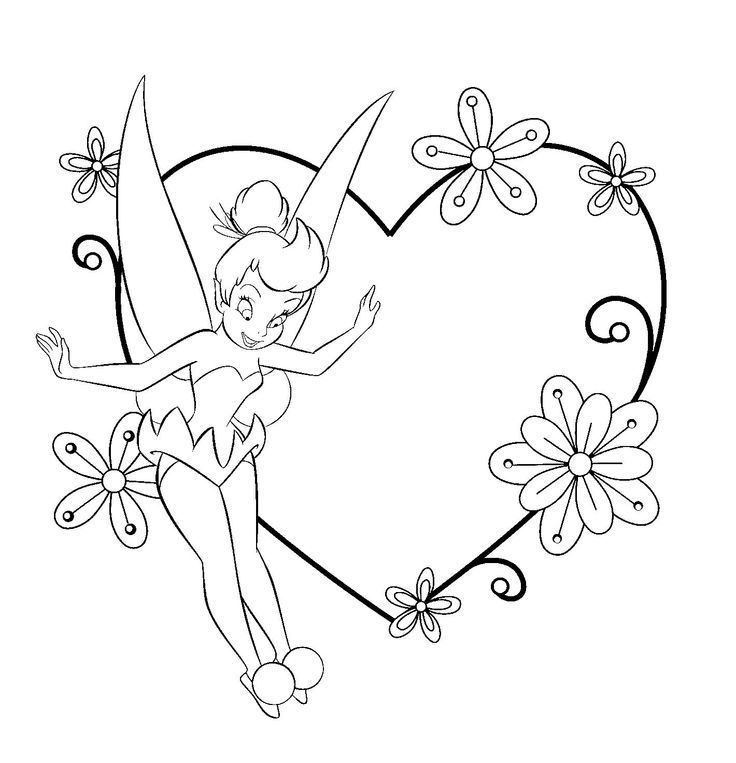 Valentines disney coloring pages