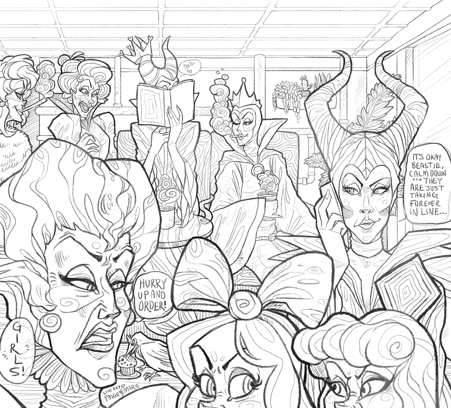 Coloring page disney villain cafe by witchin on