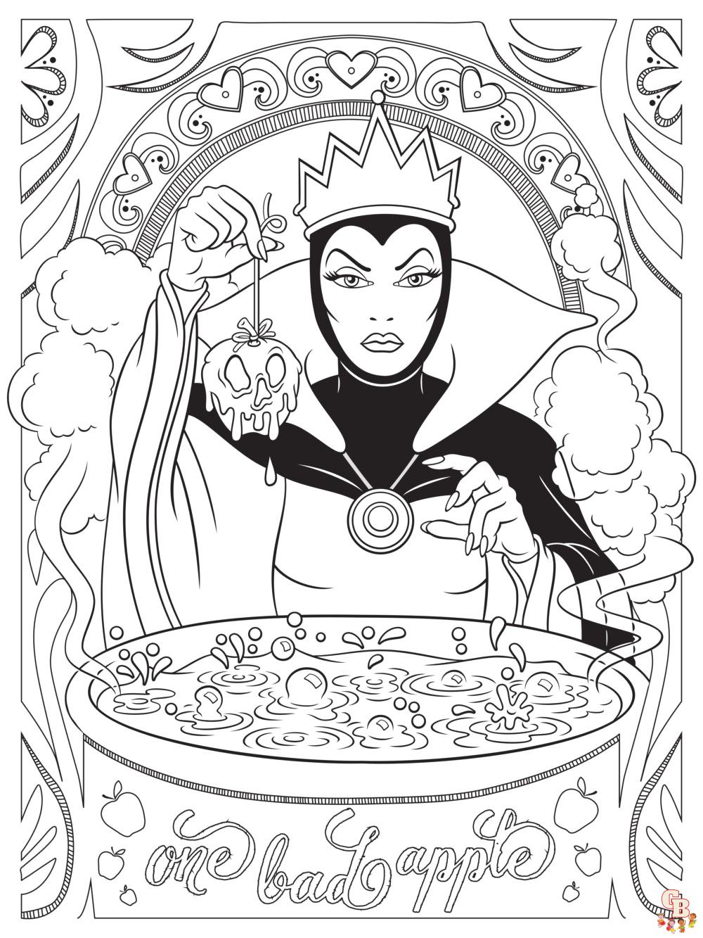 Disney villains coloring pages free printable sheets for kids