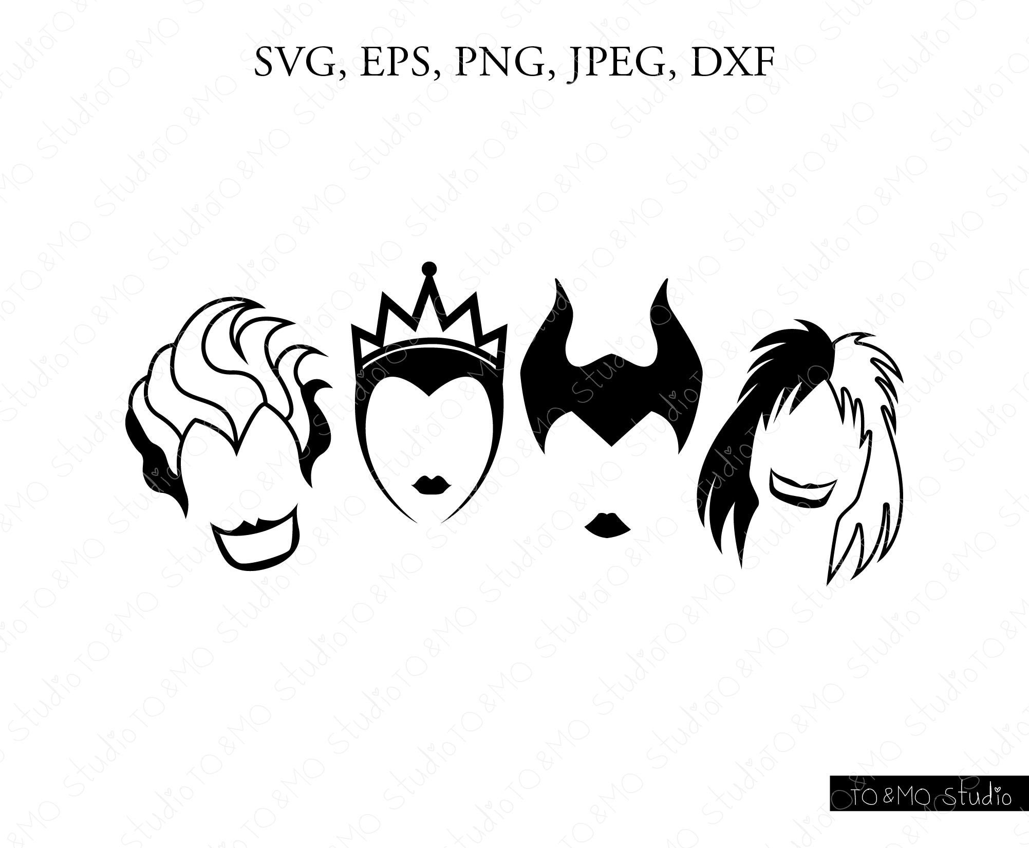 Halloween villains svg maleficent svg halloween svg evil queen svg cruella svg sanderson svg cricut silhouette cut files