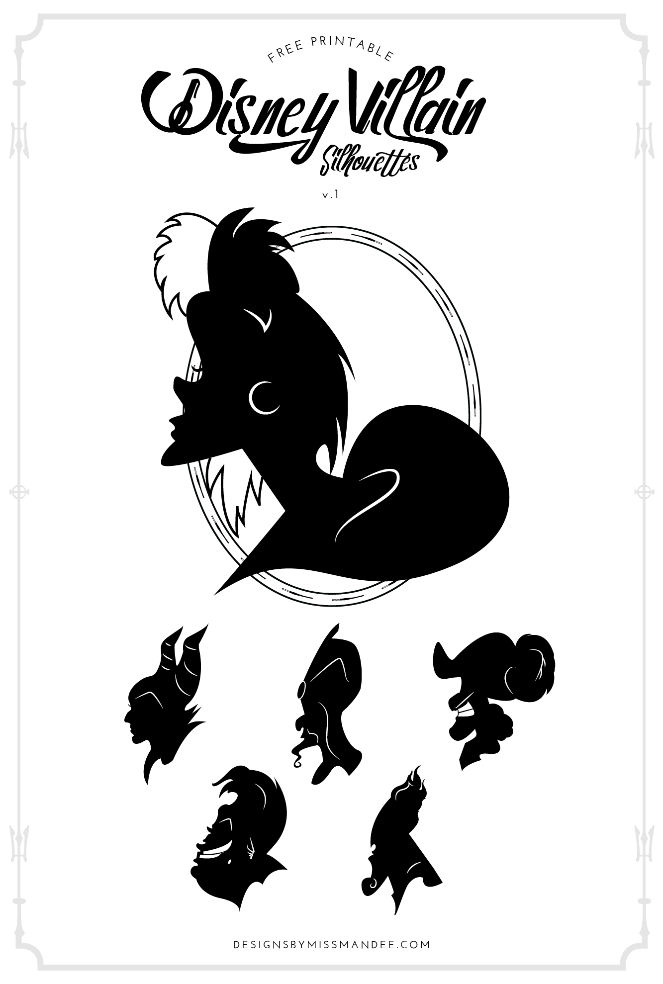 Disney villain silhouettes v