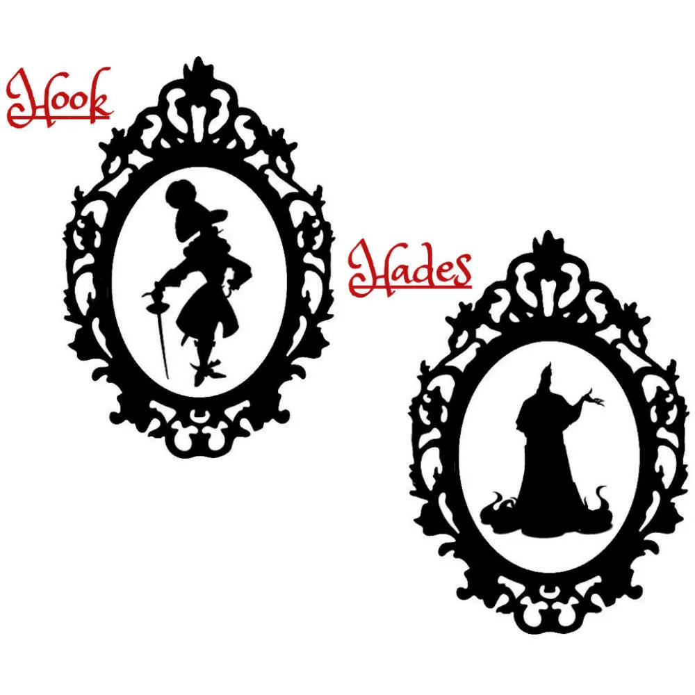 Disney villain silhouette frame sticker decal hss by happy snail stickers