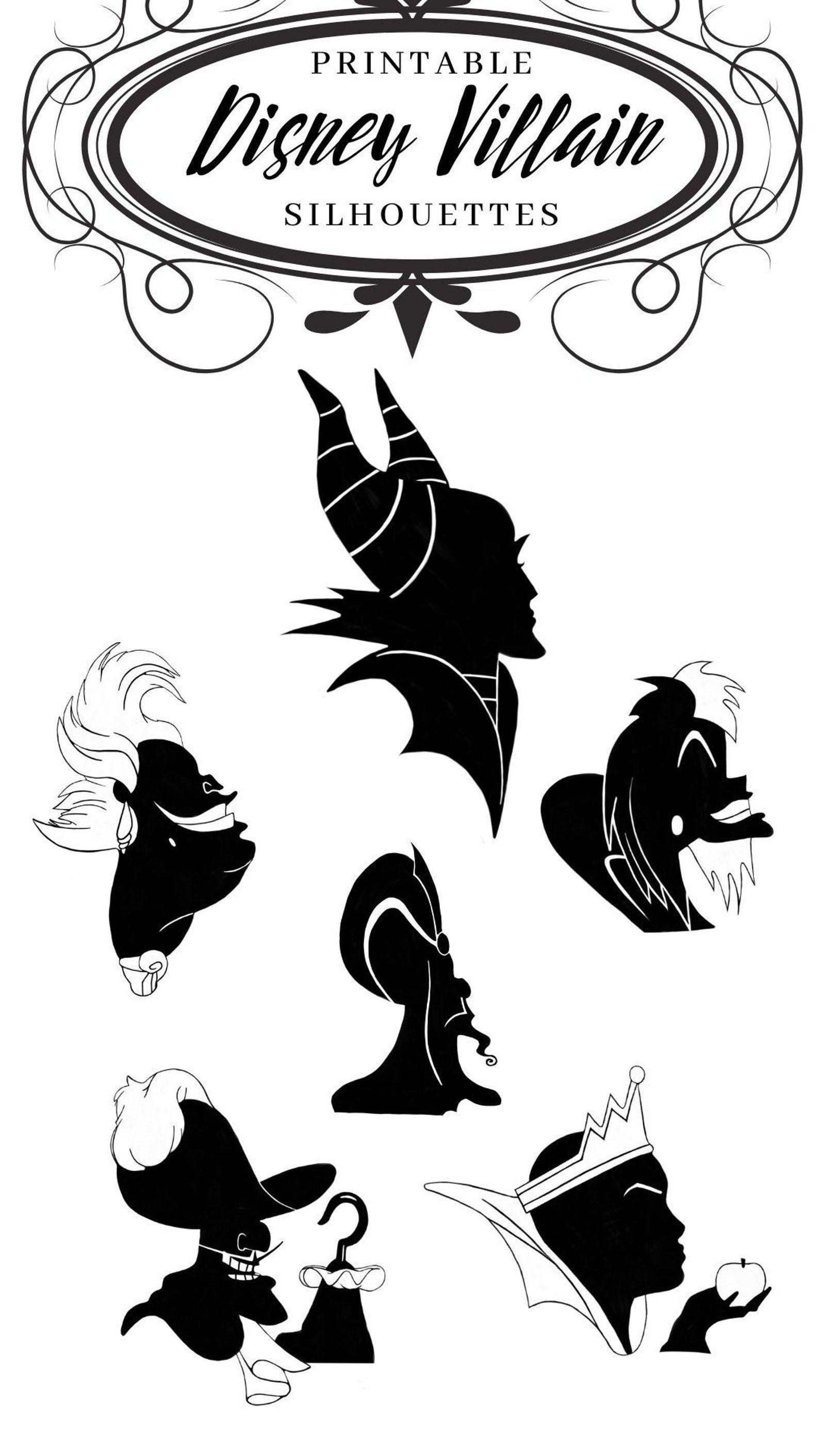 Disney villain silhouettes disney villain decor disney