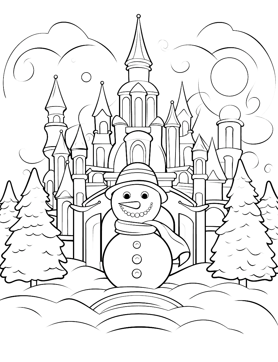 Winter coloring pages free printable sheets