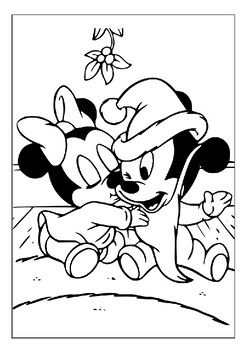 Delightful disney characters printable christmas coloring pages for kids