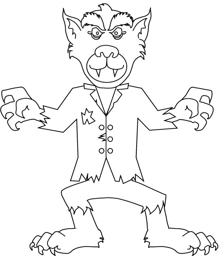 Werewolf zombie coloring page monster coloring pages halloween coloring moon coloring pages