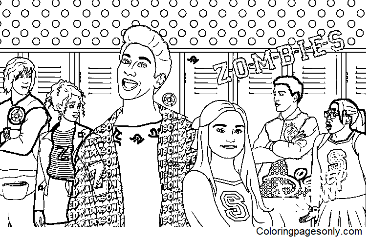 Disney zombies coloring pages printable for free download