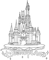 Disneyland building coloring page to print