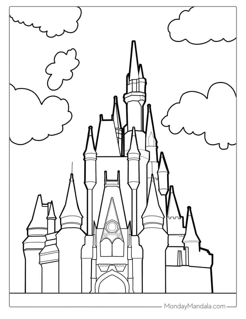 Castle coloring pages free pdf printables
