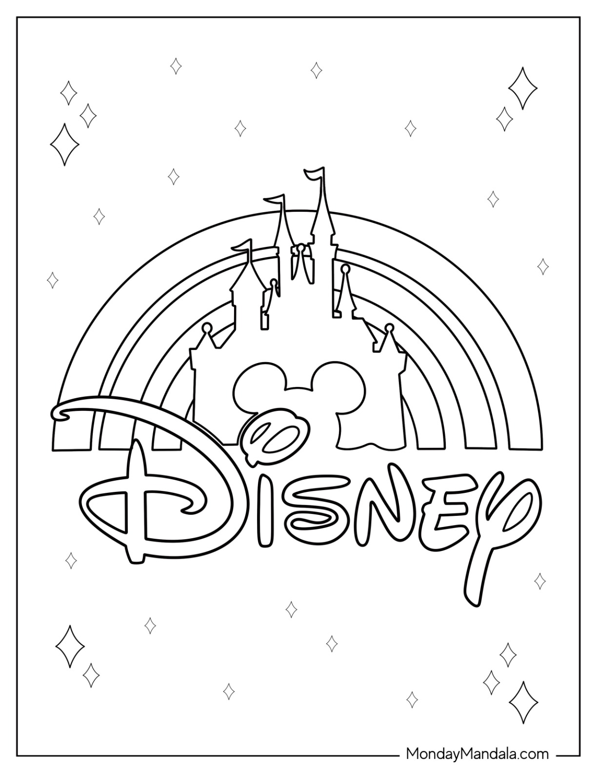 Disneyland coloring pages free pdf printables