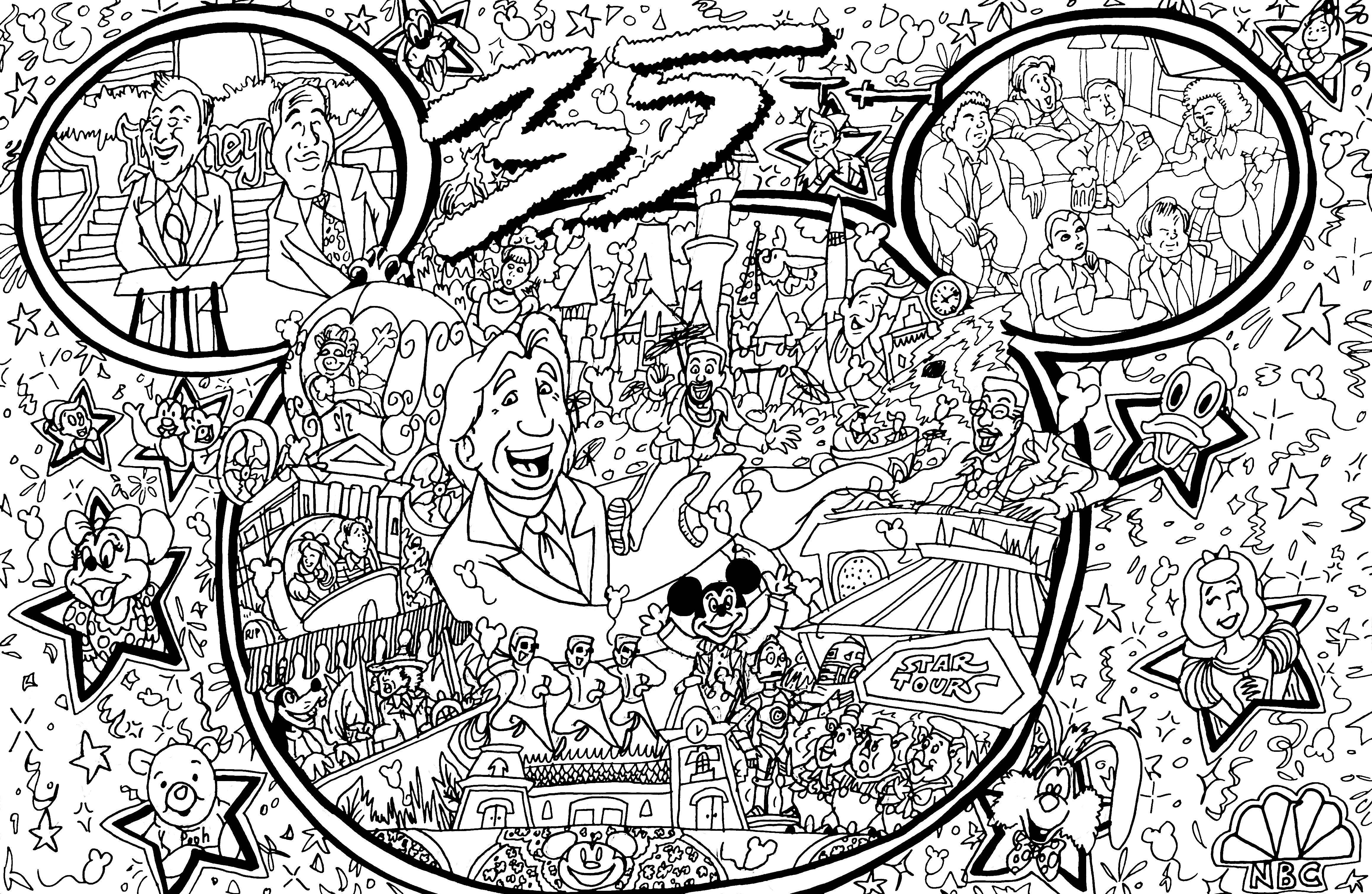 Disneylands th anniversary coloring page by averagejoeartwork on