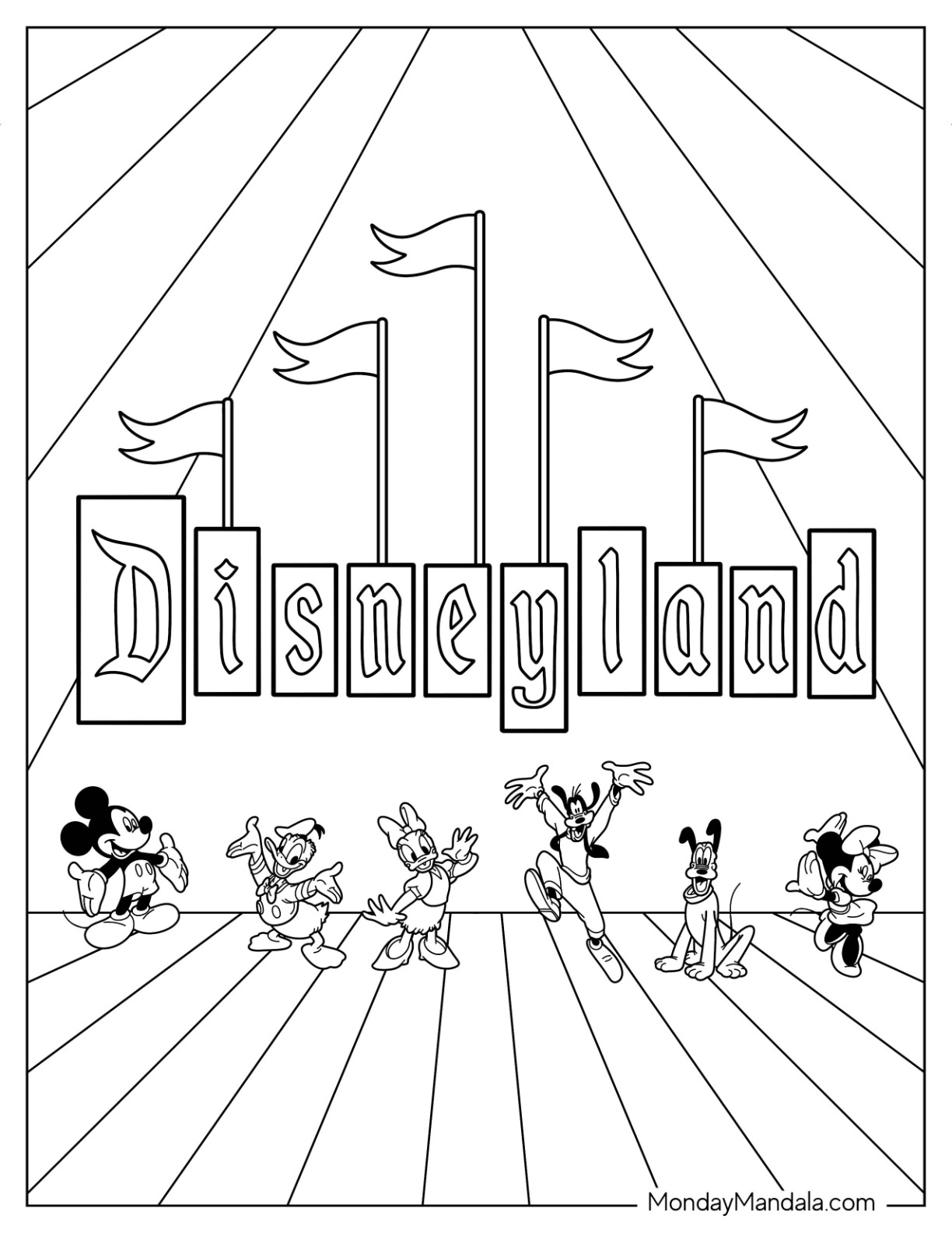 Disneyland coloring pages free pdf printables