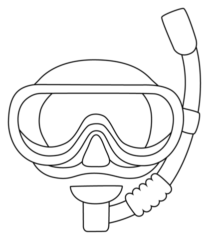 Diving mask emoji coloring page free printable coloring pages