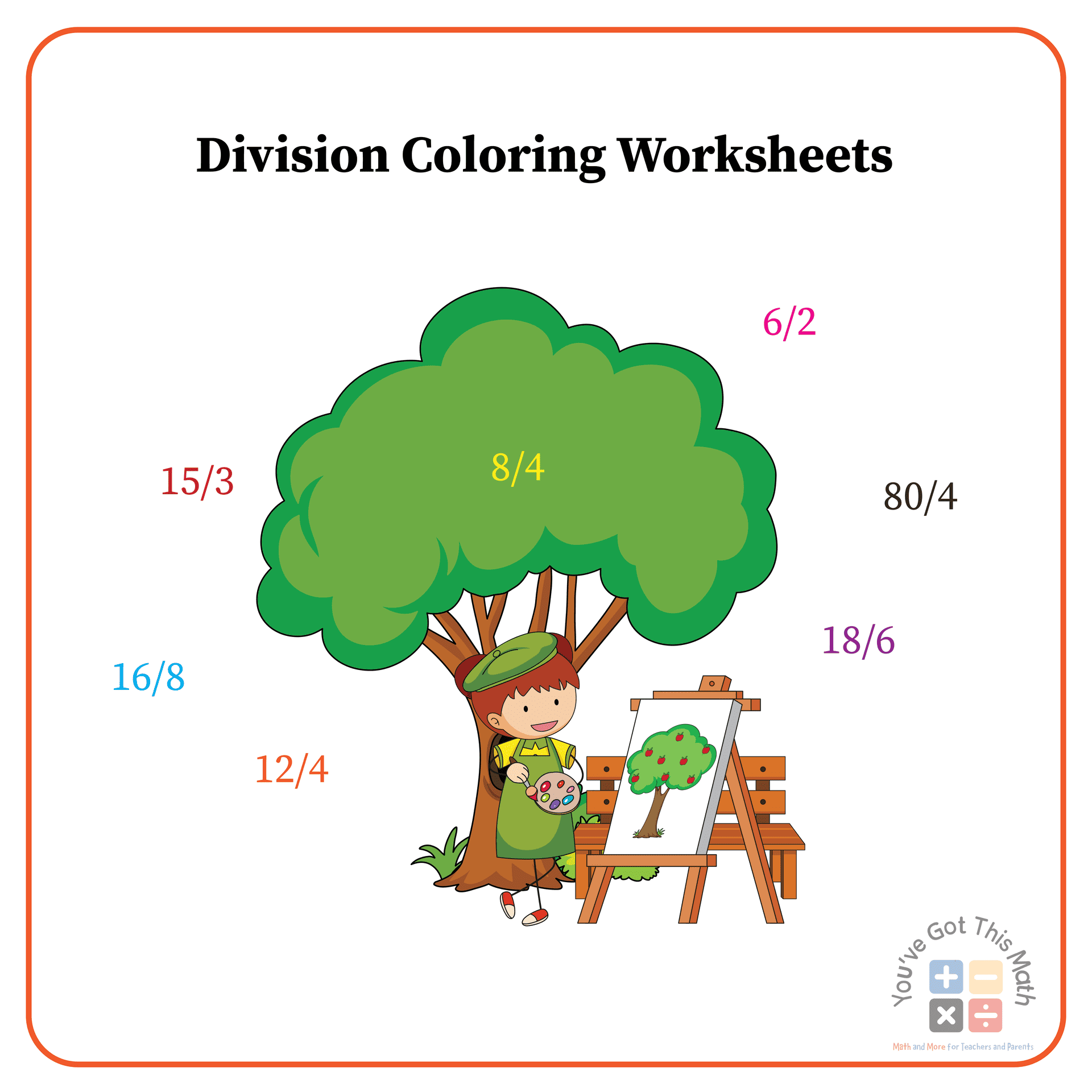 Free division coloring worksheets fun activities